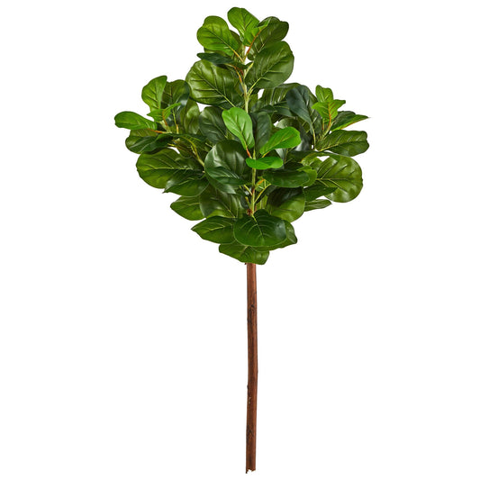 4.5 ft artificial fiddle leaf tree by Nearly Natural, no pot, green leaves on brown trunk on Tampa Home & Garden Store
