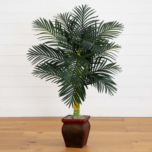 4.5’ Golden Cane Palm w/Decorative Container - Tampa Home & Garden Store
