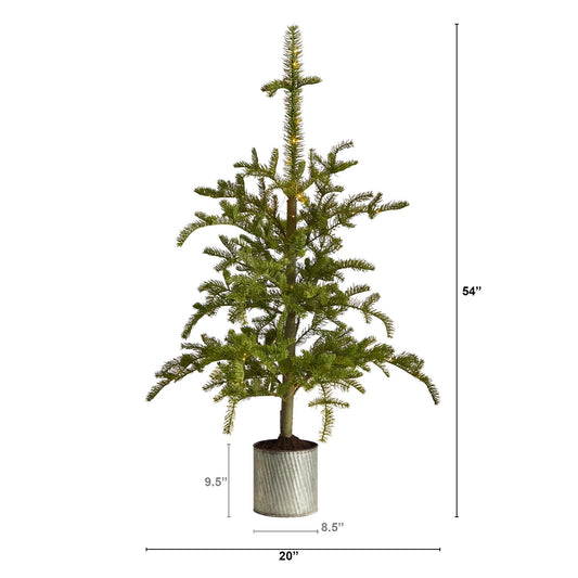 4.5’ Pre-Lit Christmas Pine Artificial Tree in Decorative Planter - Tampa Home & Garden Store