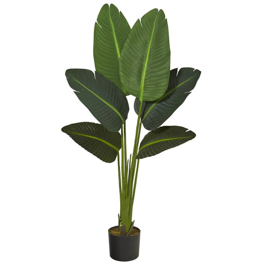 45 Inch Traveler's Palm Real Touch artificial plant by Nearly Natural in black pot on Tampa Home & Garden Store