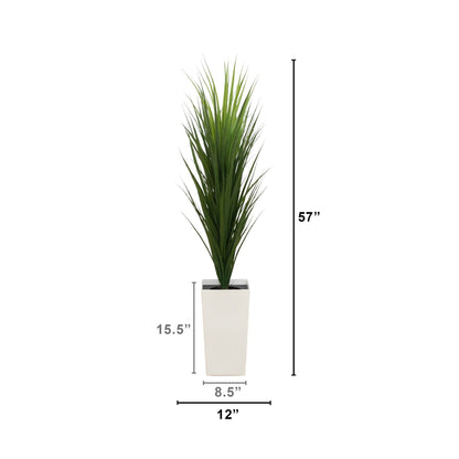 Artificial grass plant by Nearly Natural 4.5 ft UV-resistant in white planter for indoor outdoor on Tampa Home & Garden Store