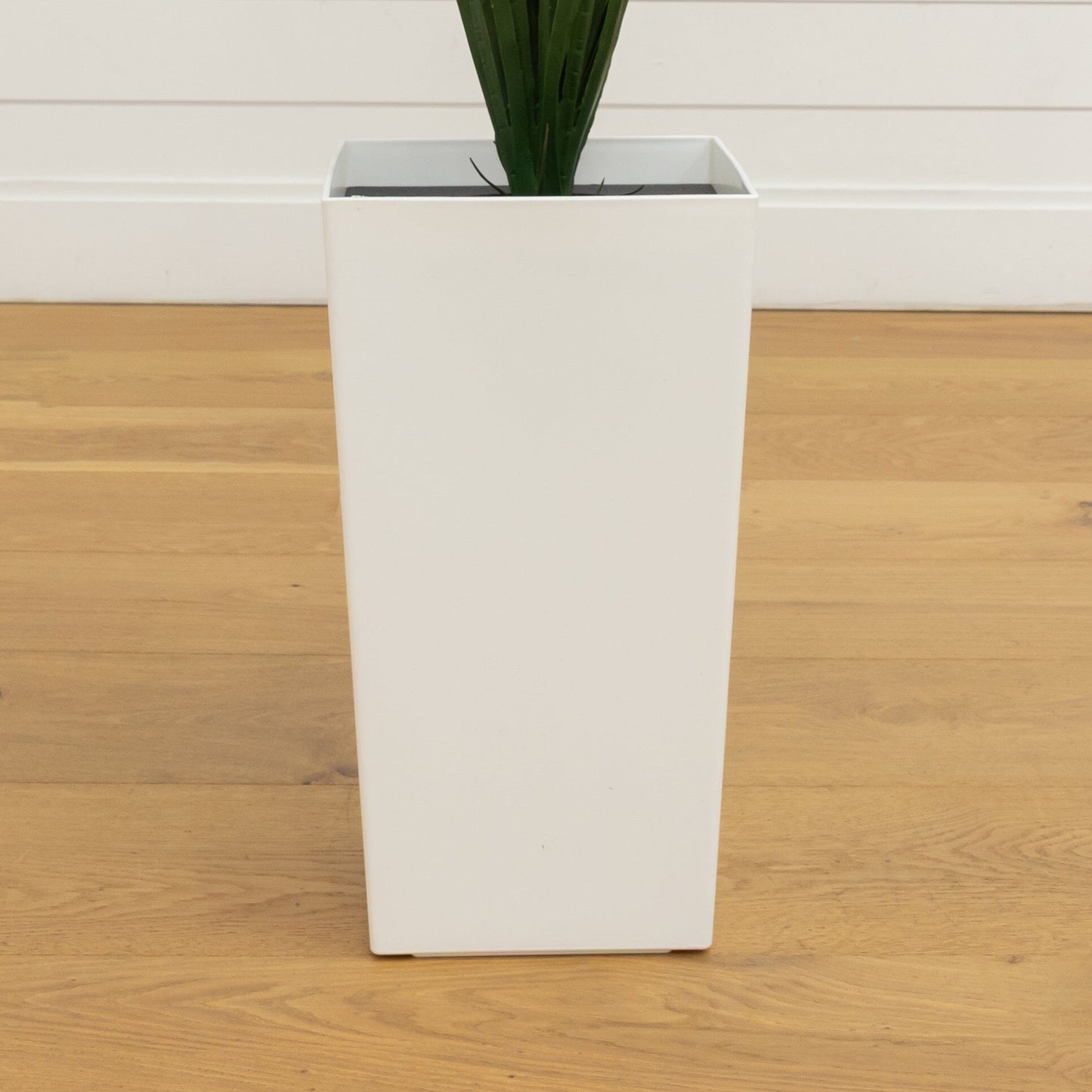 Artificial grass plant in white tower planter, green, UV resistant indoor/outdoor on Tampa Home & Garden Store