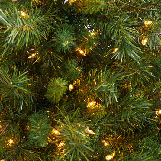 4.5ft Wyoming Mixed Pine artificial Christmas tree with green needles and warm white lights on Tampa Home & Garden Store