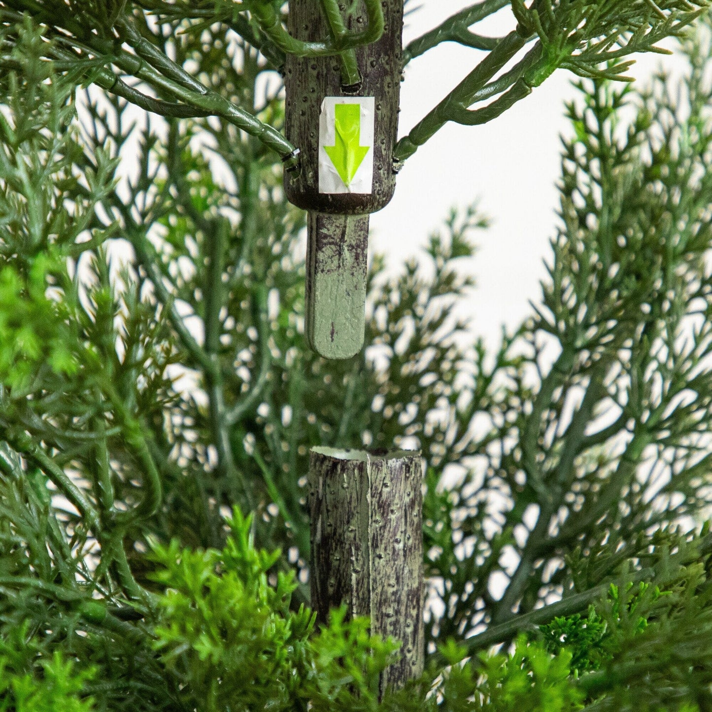 45in UV-resistant artificial cedar tree in white tower planter by Nearly Natural for indoor/outdoor use on Tampa Home & Garden Store