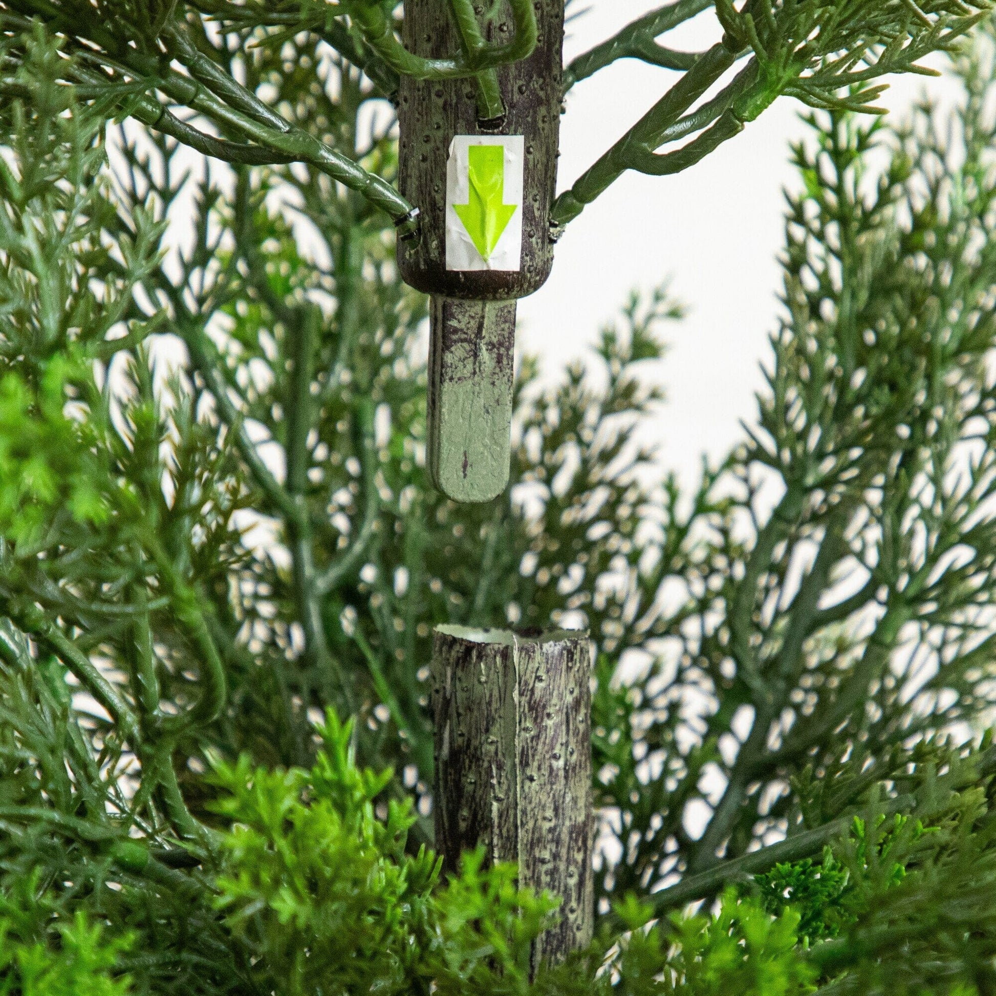 45in UV-resistant artificial cedar tree in white tower planter by Nearly Natural for indoor/outdoor use on Tampa Home & Garden Store