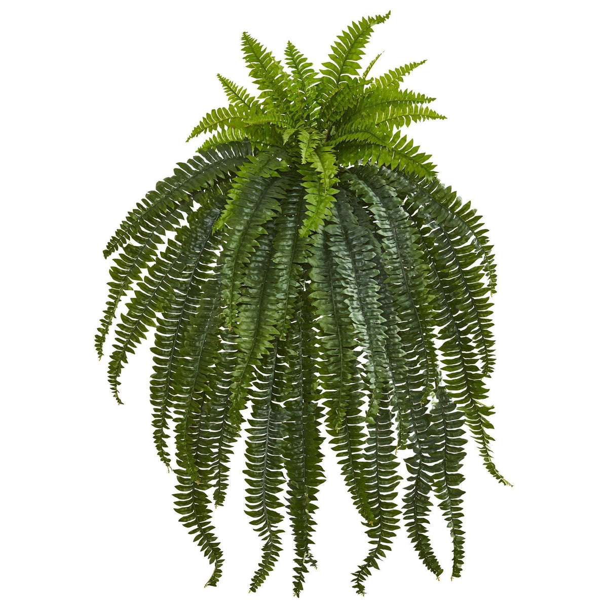 48in Boston Fern Artificial Hanging Plant by Nearly Natural, lush green fronds on Tampa Home & Garden Store