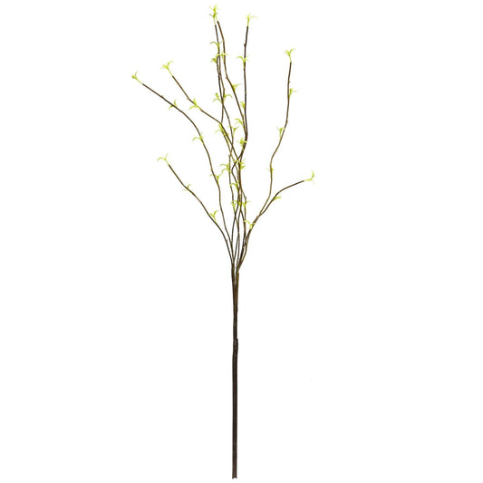 46in Willow artificial stem set of 6 by Nearly Natural, brown stems with lime-green leaves on Tampa Home & Garden Store