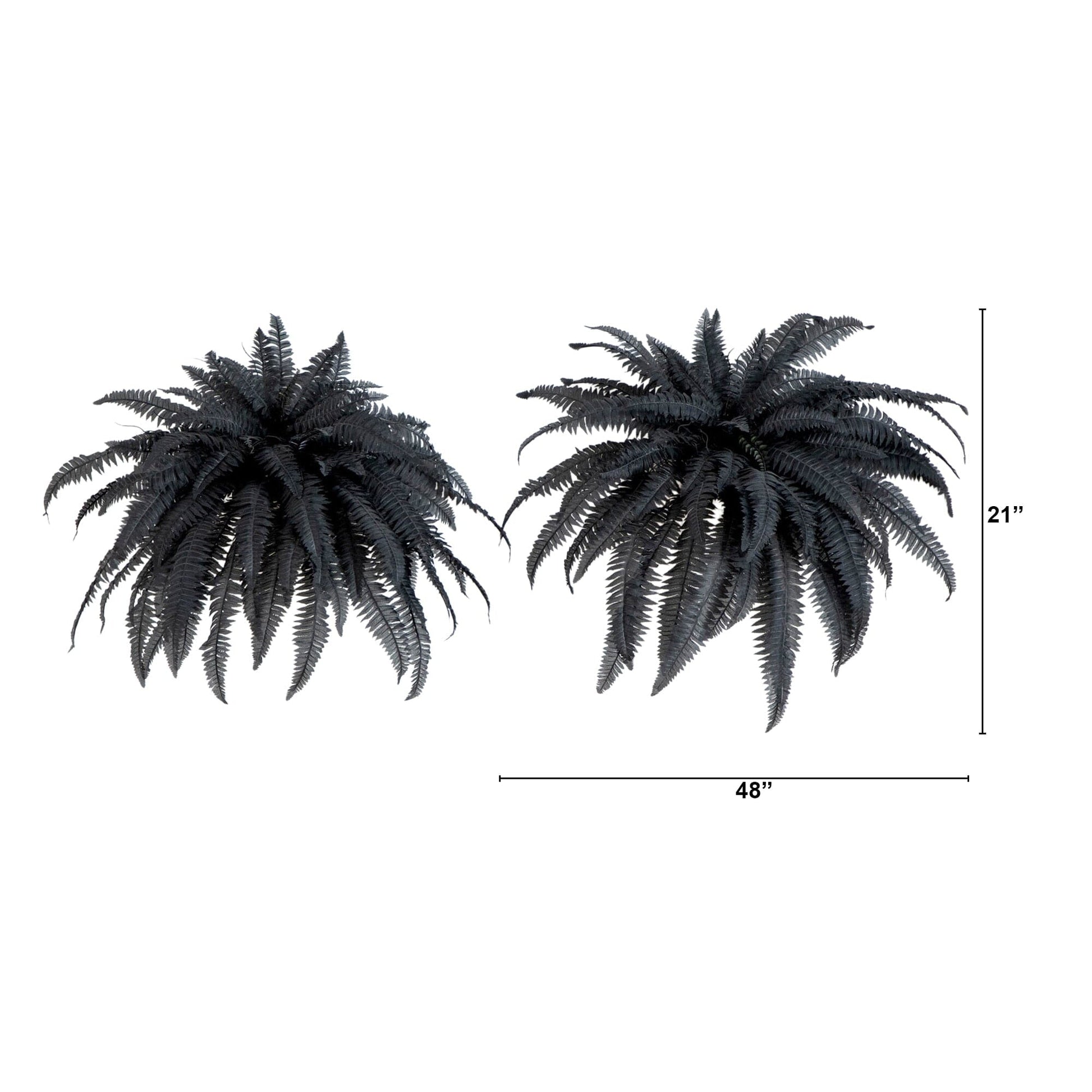 48in tall Artificial Halloween Black Boston Ferns, set of 2 by Nearly Natural faux fern trees on Tampa Home & Garden Store