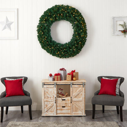 Wreath 48in Christmas with 714 bendable branches and 200 warm LEDs Nearly Natural on Tampa Home & Garden Store