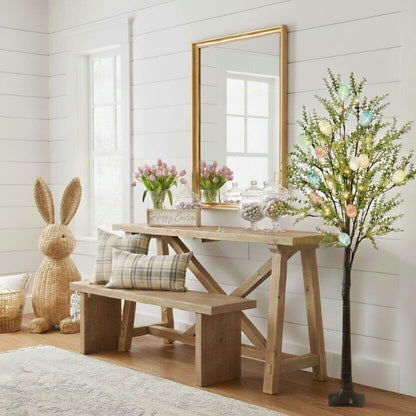 4' Pre-Lit Easter Egg Twig Tree with greens, pastel eggs and 48 warm white LEDs on Tampa Home & Garden Store
