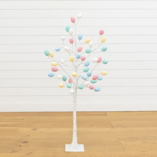 Nearly Natural 4' pre-lit Easter twig tree with 48 pastel egg-shaped LED ornaments on Tampa Home & Garden Store