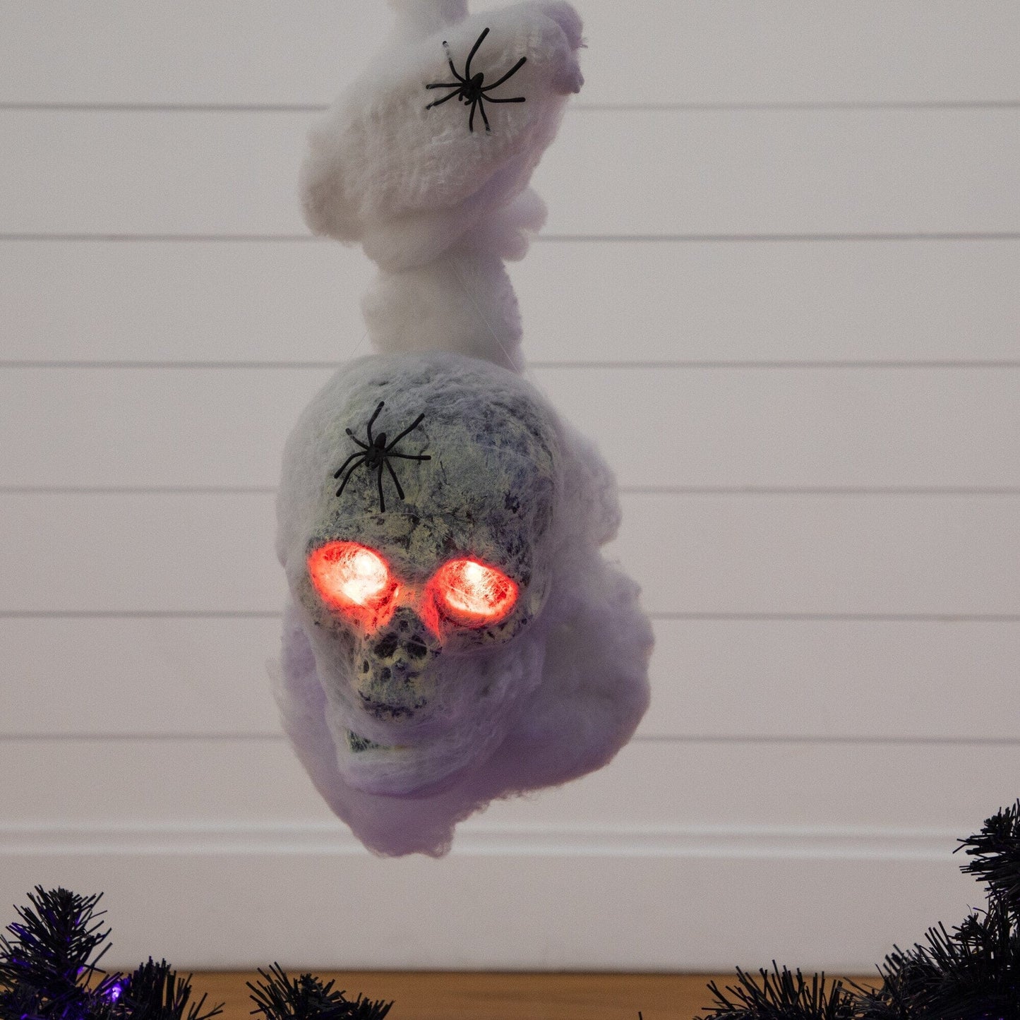 4' Pre-Lit Halloween Black Moon & Skull Tree with 250 orange and purple LED lights on Tampa Home & Garden Store