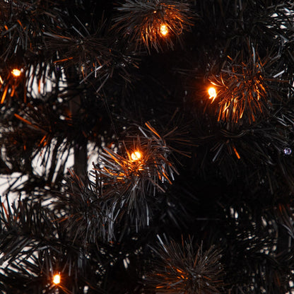 4' Pre-Lit Halloween Black Moon & Skull Tree with 250 orange LED lights on Tampa Home & Garden Store