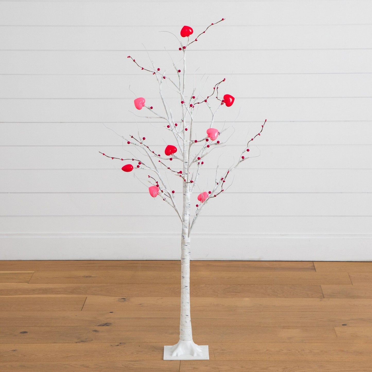 4' Pre-Lit Artificial Valentine's Twig Tree with 48 Heart LED Lights and Red Berries on Tampa Home & Garden Store