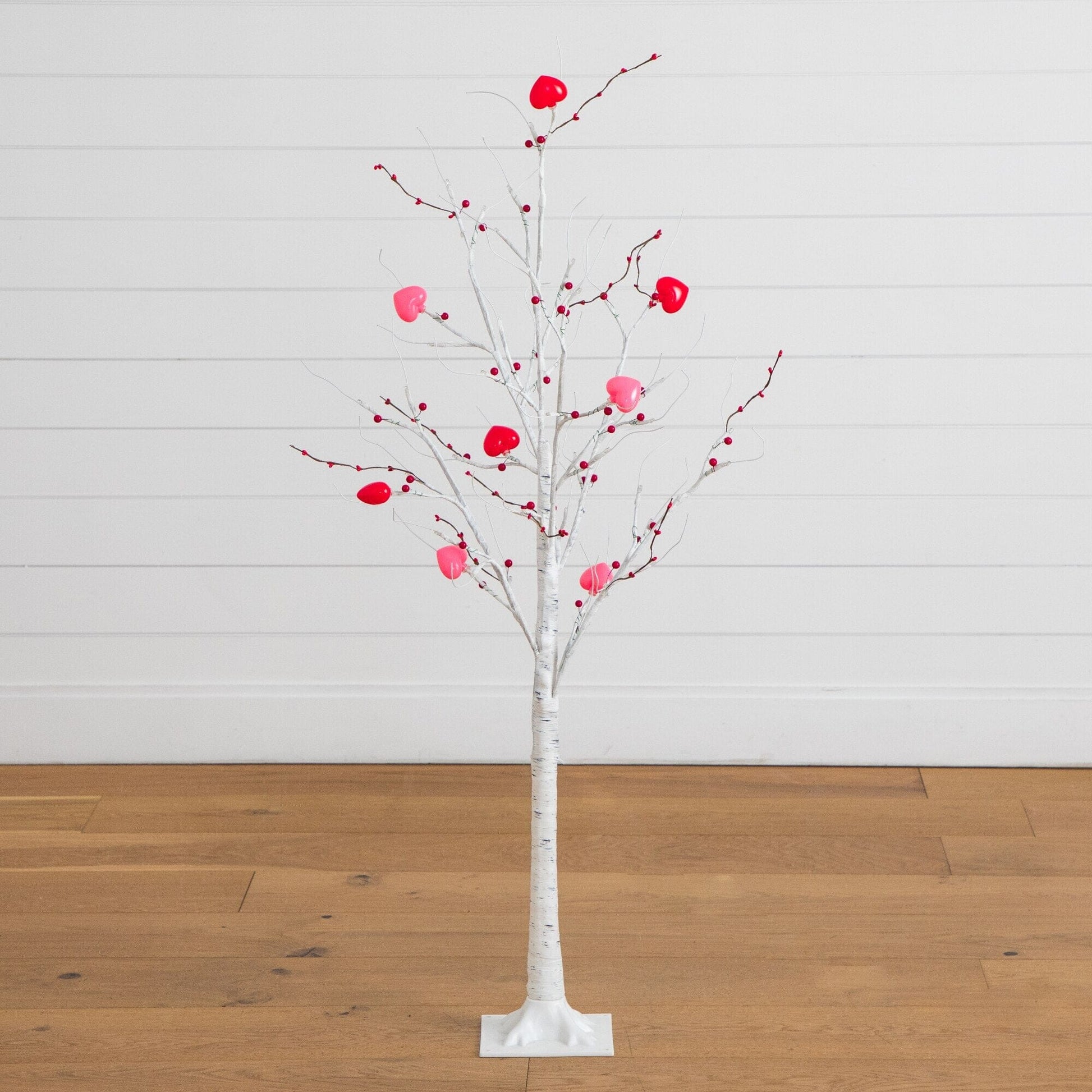 4' Pre-Lit Artificial Valentine's Twig Tree with 48 Heart LED Lights and Red Berries on Tampa Home & Garden Store
