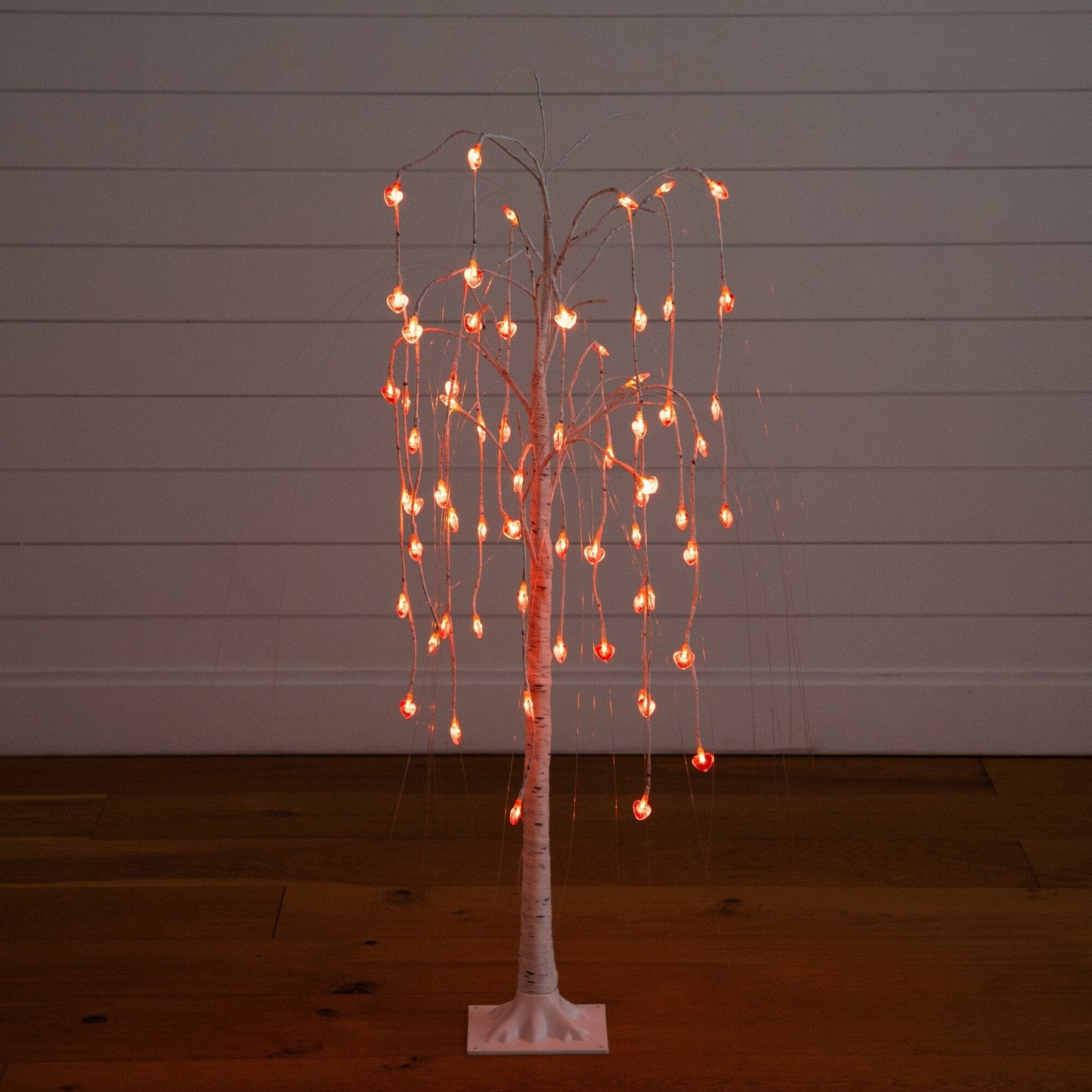 4 ft pre-lit willow tree with 48 red heart LEDs, white trunk, Nearly Natural on Tampa Home & Garden Store