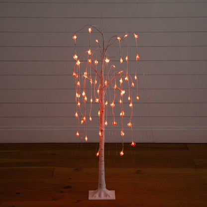4 ft pre-lit willow tree with 48 red heart LEDs, white trunk, Nearly Natural on Tampa Home & Garden Store