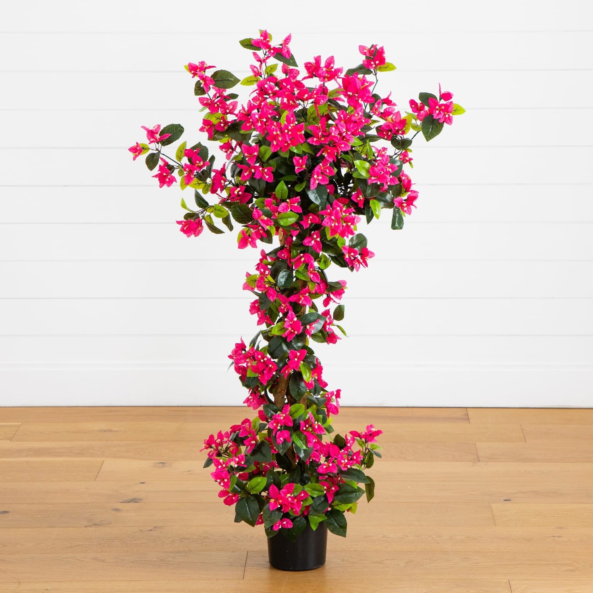 4' UV Resistant Artificial Spiral Bougainvillea Tree pink blooms in pot Nearly Natural on Tampa Home & Garden Store