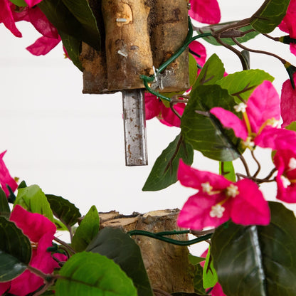 4ft UV resistant artificial bougainvillea tree by Nearly Natural with pink blossoms on Tampa Home & Garden Store