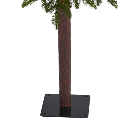 5-foot Alaskan Alpine artificial Christmas Tree by Nearly Natural with bark trunk and black base on Tampa Home & Garden Store