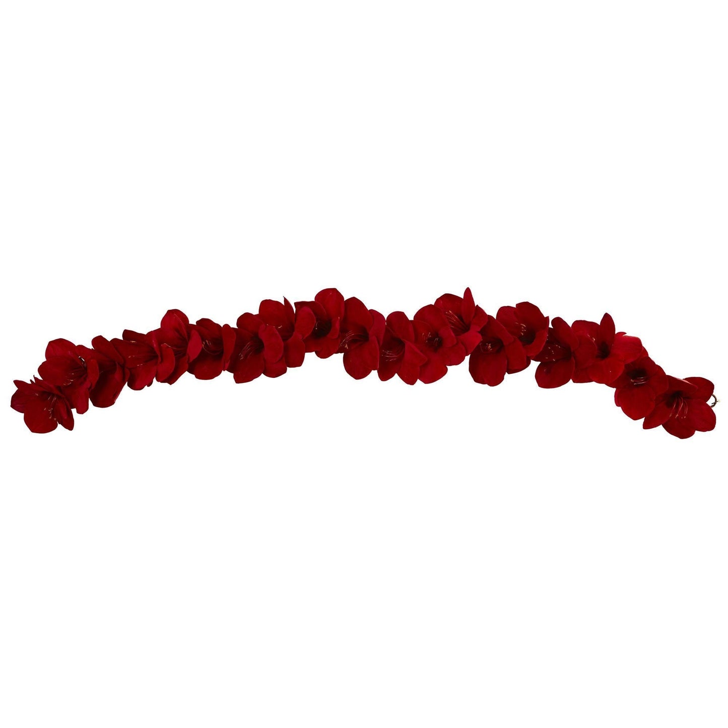 5’ Amaryllis Garland by Nearly Natural, red artificial flower garland on Tampa Home & Garden Store