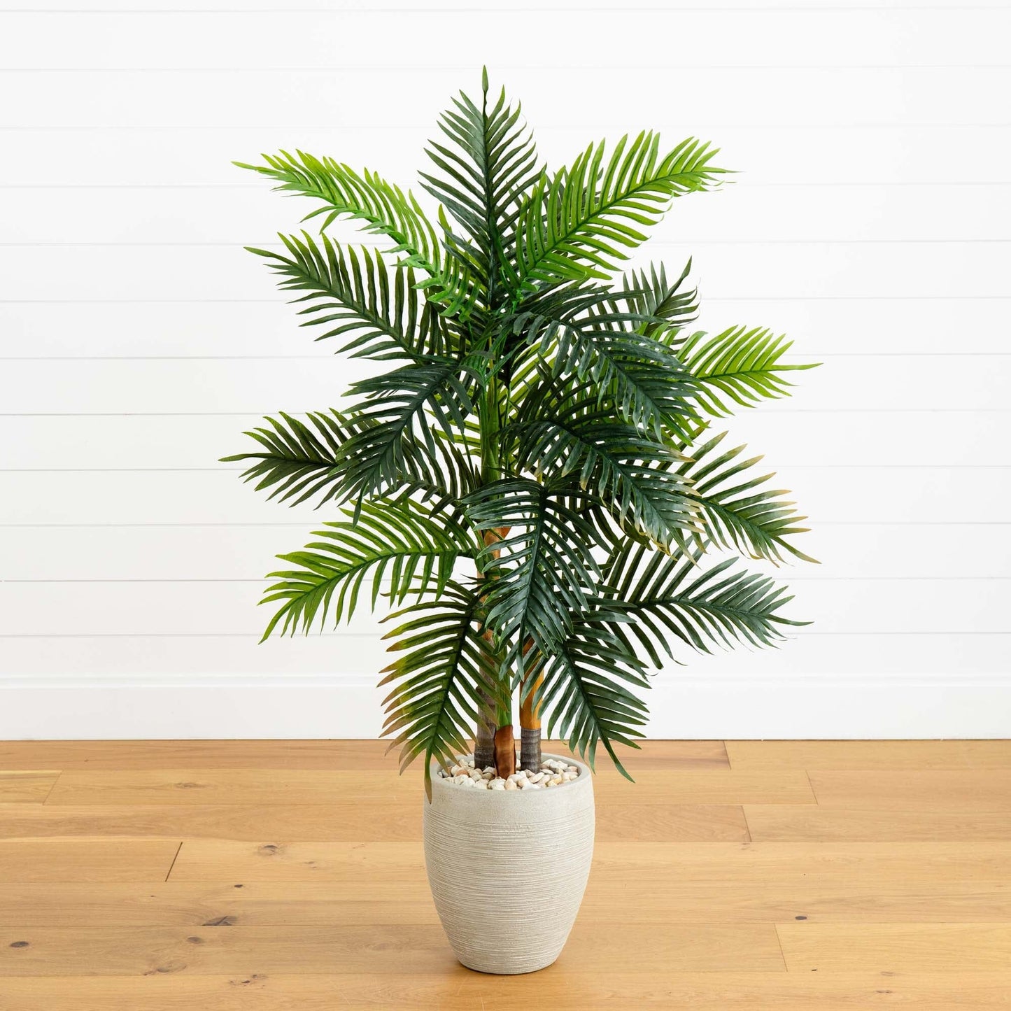 Artificial Areca Palm tree in sand planter Nearly Natural real-touch foliage 5 ft tall on Tampa Home & Garden Store