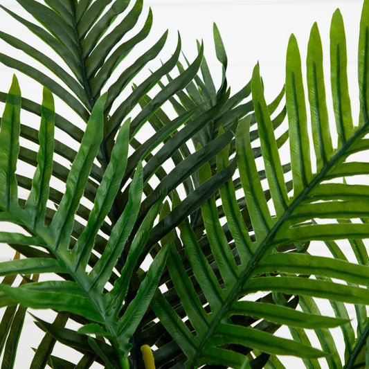 5 ft Areca Palm artificial tree with real touch fronds in a white planter by Nearly Natural on Tampa Home & Garden Store