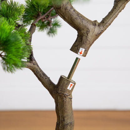 5’ artificial bonsai cedar tree Nearly Natural with green foliage and brown trunk on Tampa Home & Garden Store