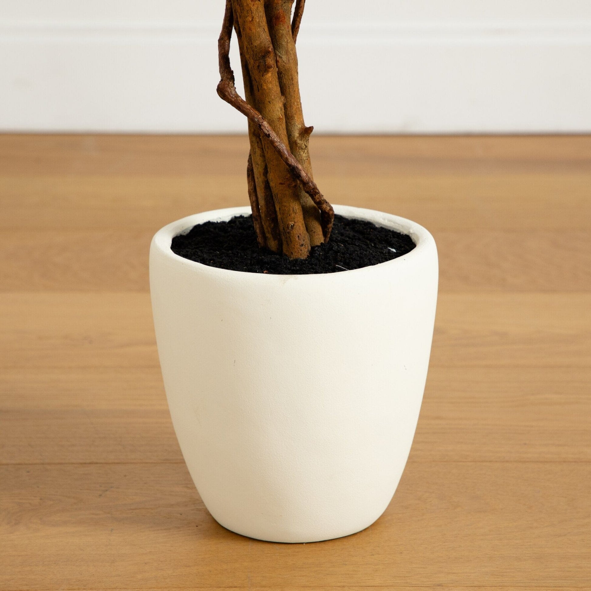 Nearly Natural 5 ft artificial fall maple tree with double trunks in a white ceramic planter on Tampa Home & Garden Store