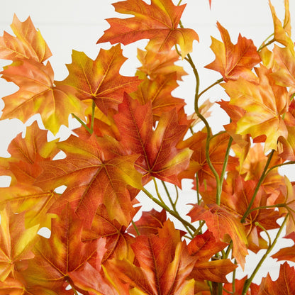5ft artificial fall double trunk maple tree with orange and yellow leaves on Tampa Home & Garden Store