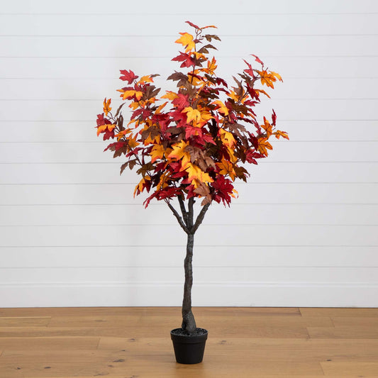 5' Artificial Fall Smoky Maple Tree - Tampa Home & Garden Store