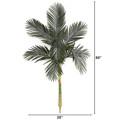 5 ft artificial golden cane palm tree by Nearly Natural without pot with dark green fronds on Tampa Home & Garden Store