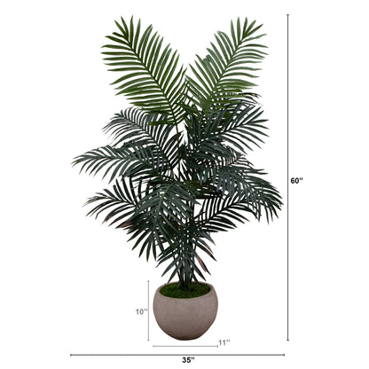 5 Foot Artificial Paradise Palm in Bowl Planter