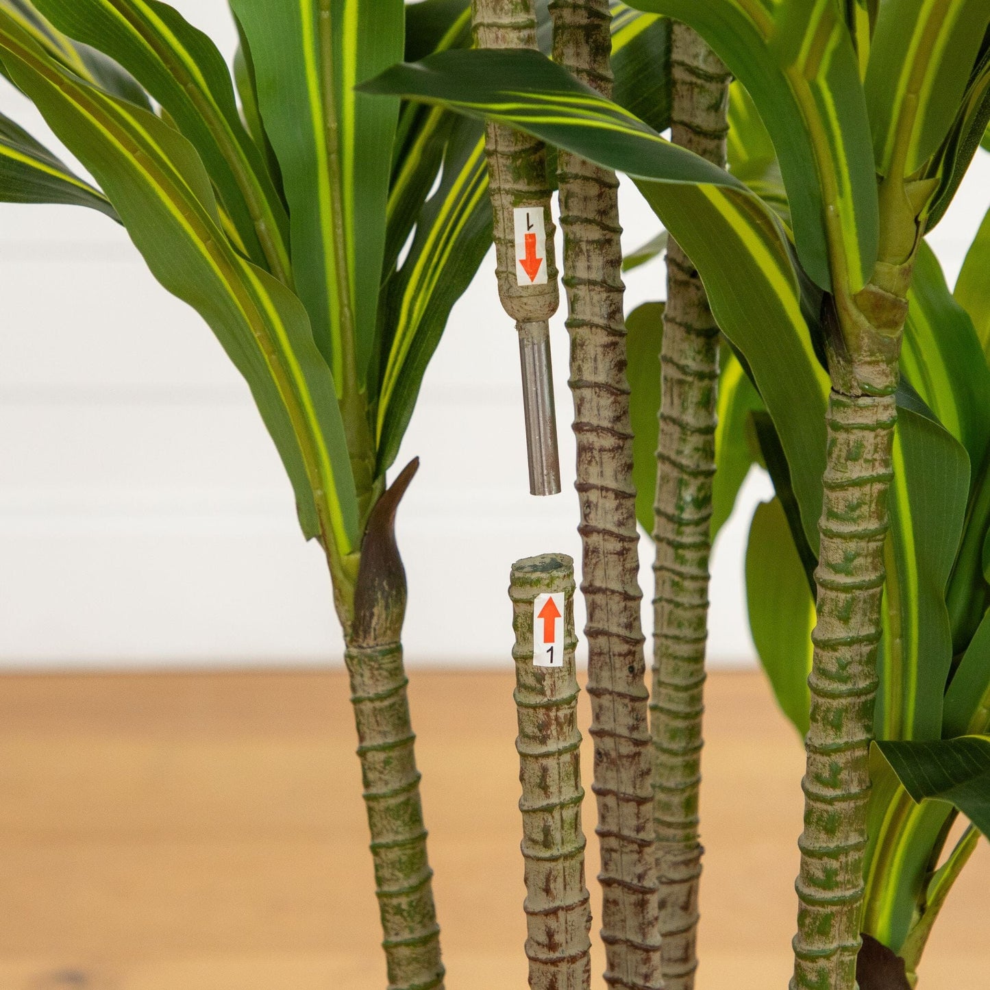5' Artificial Real Touch Dracaena tree in decorative planter with variegated green leaves on Tampa Home & Garden Store