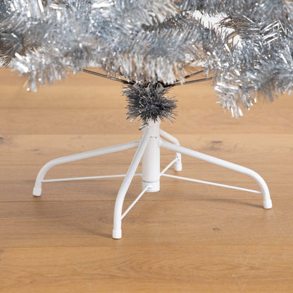 the 5ft Silver Tinsel Santa Hat Christmas Tree