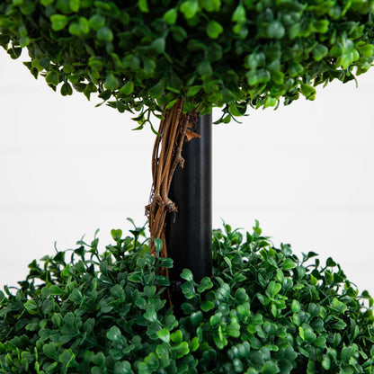 Árbol Topiario de Boj de Triple Bola Artificial de 5’ (Interior/Exterior)