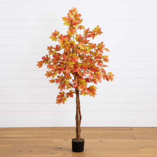 5’ Autumn Deluxe Maple Artificial Fall Tree - Tampa Home & Garden Store