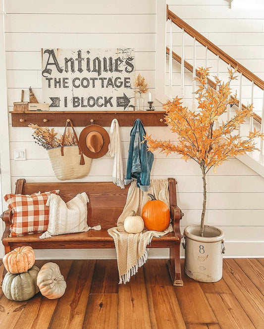 5' Autumn Maple Artificial Tree by Nearly Natural with orange maple leaves in a gray planter on Tampa Home & Garden Store
