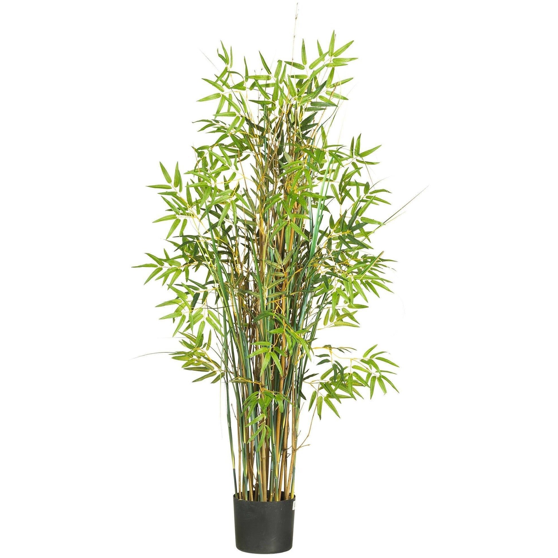5' Bamboo Grass Silk Plant by Nearly Natural in black pot on Tampa Home & Garden Store