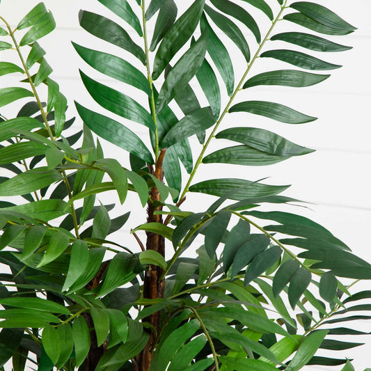 5' Bamboo Palm Artificial Silk Tree by Nearly Natural with glossy green leaves on Tampa Home & Garden Store