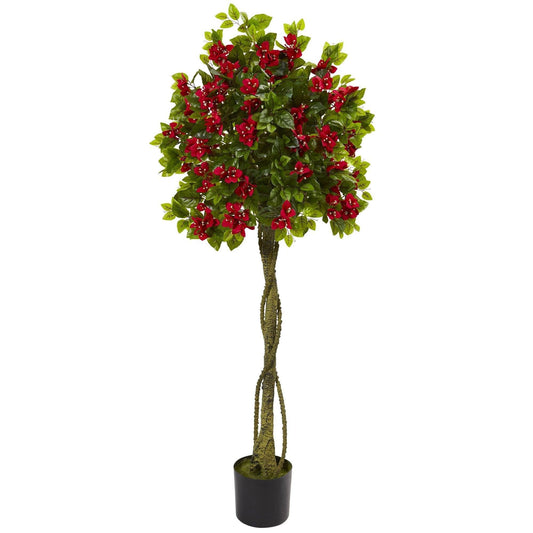 5’ Bougainvillea Artificial Topiary Tree - Tampa Home & Garden Store