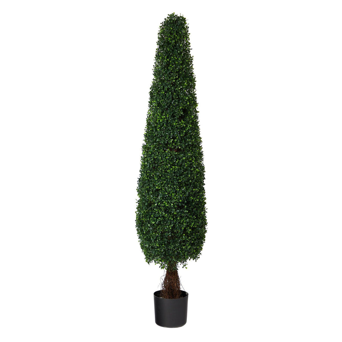 Nearly Natural 5 ft boxwood topiary artificial tree UV resistant indoor outdoor in a black pot on Tampa Home & Garden Store