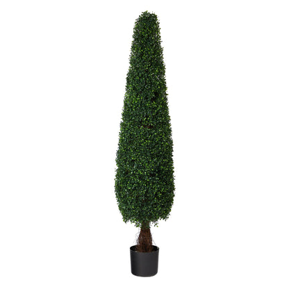 Nearly Natural 5 ft boxwood topiary artificial tree UV resistant indoor outdoor in a black pot on Tampa Home & Garden Store