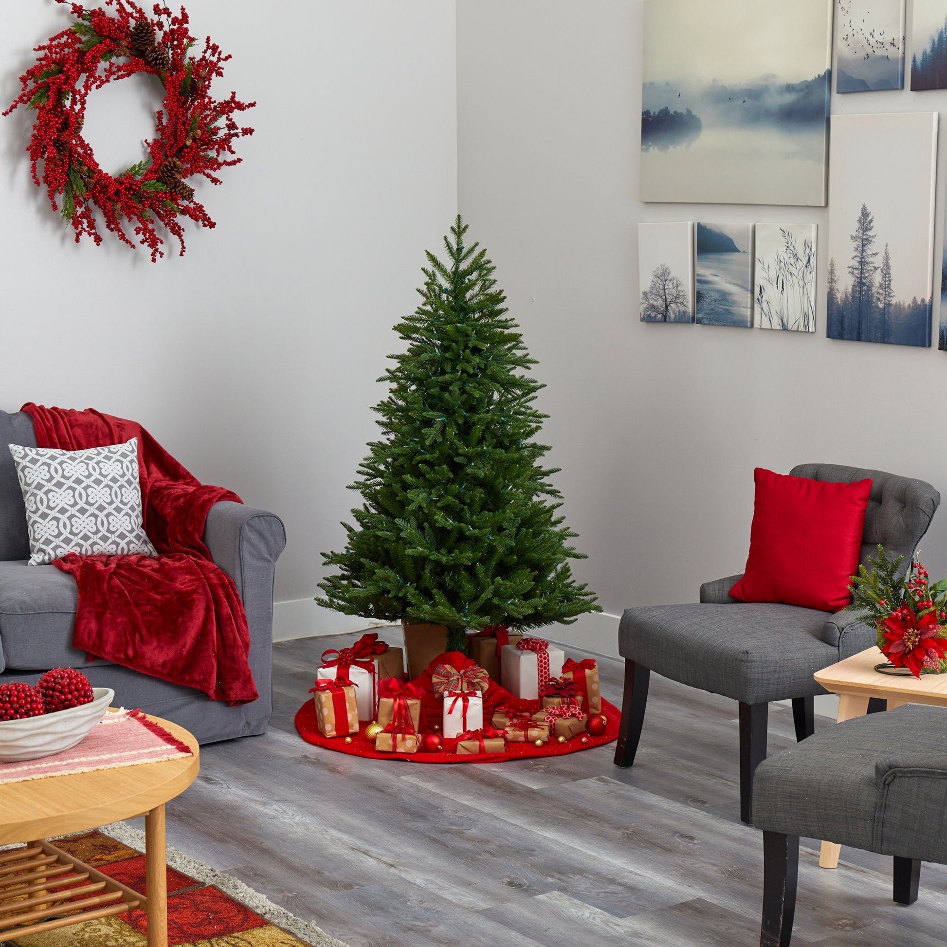 5' Cambridge Fir artificial Christmas tree by Nearly Natural with 300 clear warm LED lights on Tampa Home & Garden Store