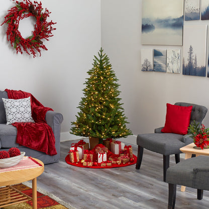 5' Cambridge Fir Christmas tree with 300 clear warm LED lights and 570 bendable branches on Tampa Home & Garden Store