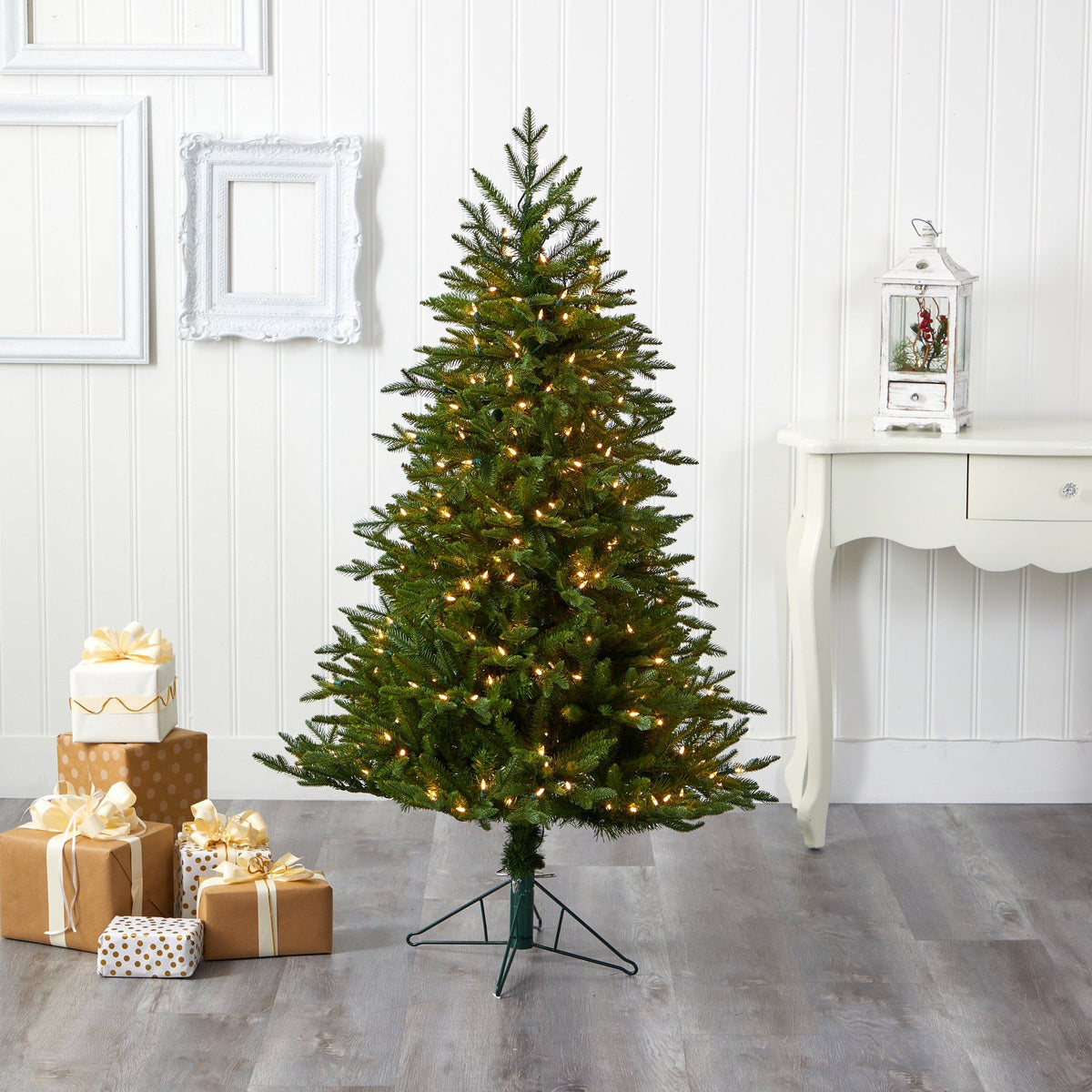 Nearly Natural 5' Cambridge Fir Christmas tree with 570 bendable branches and 300 warm LED lights on Tampa Home & Garden Store