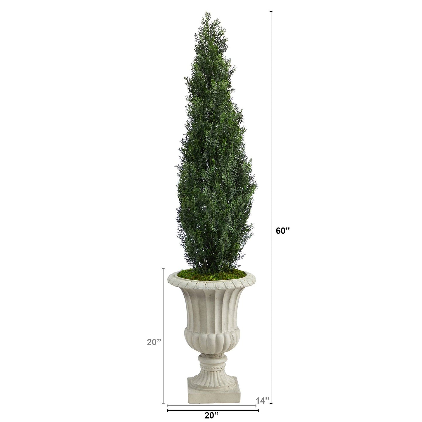 Árbol artificial de cedro de 5 pies en urna con acabado arena (interior/exterior)