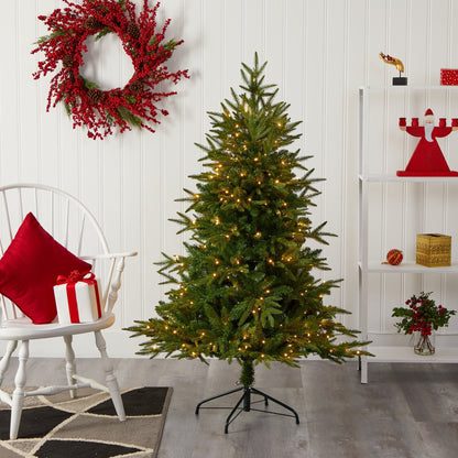 5 ft Colorado Mountain Fir artificial Christmas tree with 250 clear LEDs Nearly Natural on Tampa Home & Garden Store