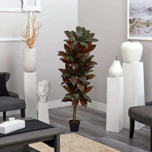 5' Cordyline Silk Plant (Real Touch) artificial non-flowering plant in a black pot on Tampa Home & Garden Store