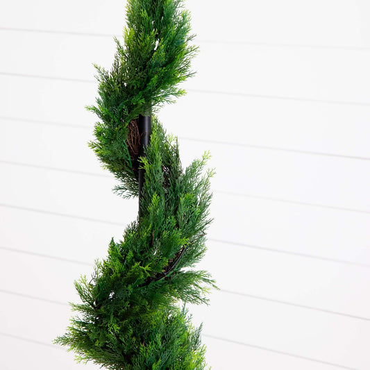 5' Cypress Spiral Tree Nearly Natural green spiral foliage artificial tree on Tampa Home & Garden Store